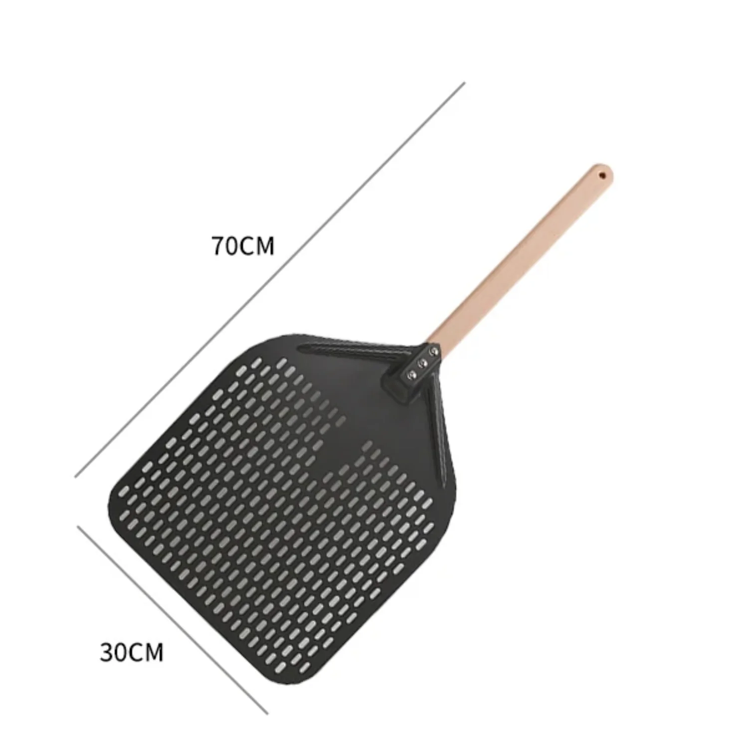 Aluminum Perforated Pizza Shovel Peel with Detachable Handle - Nonstick Kitchen Oven Baking Paddle - 12/14 Inch Lightweight Spatula Turner - Premium Cooking Accessories for Home Chef and