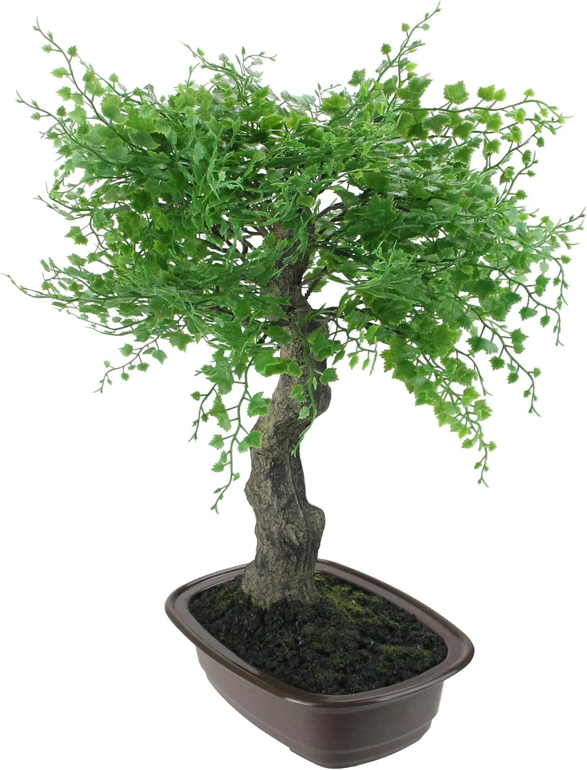 Green Mini Maple Artificial Bonsai Tree (16H x 14W x 11D)