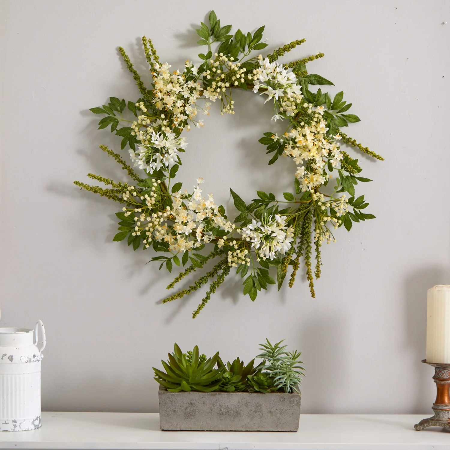 HomeStock Antique Succulent Garden With Concrete Planter