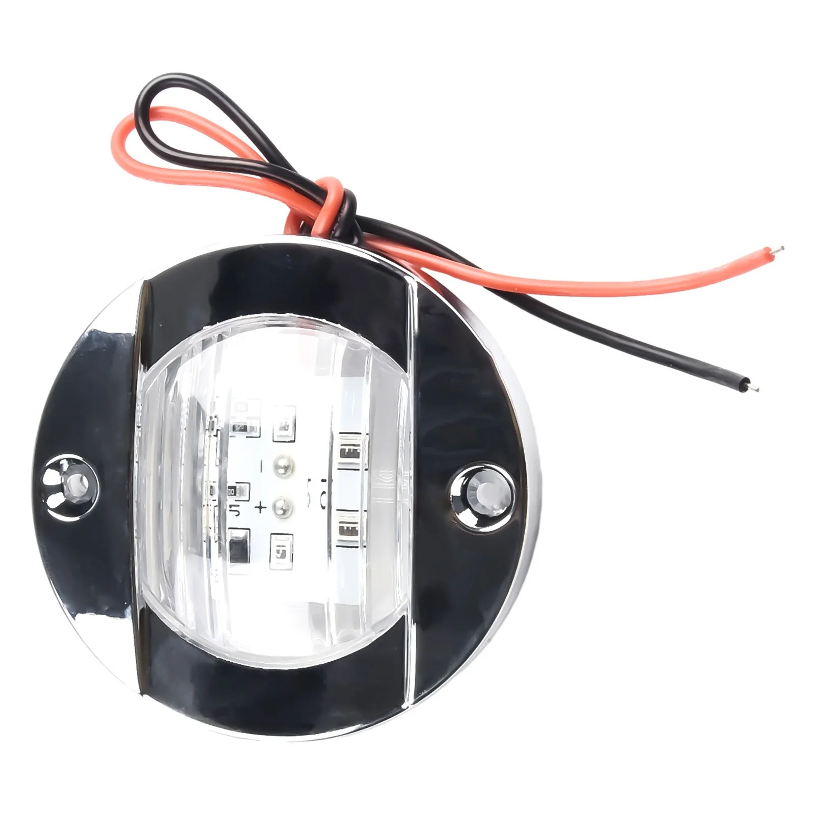 2X Round Marine Boat 6 LED Courtesy Lights Cabin Deck Starboard Stern Light Blue