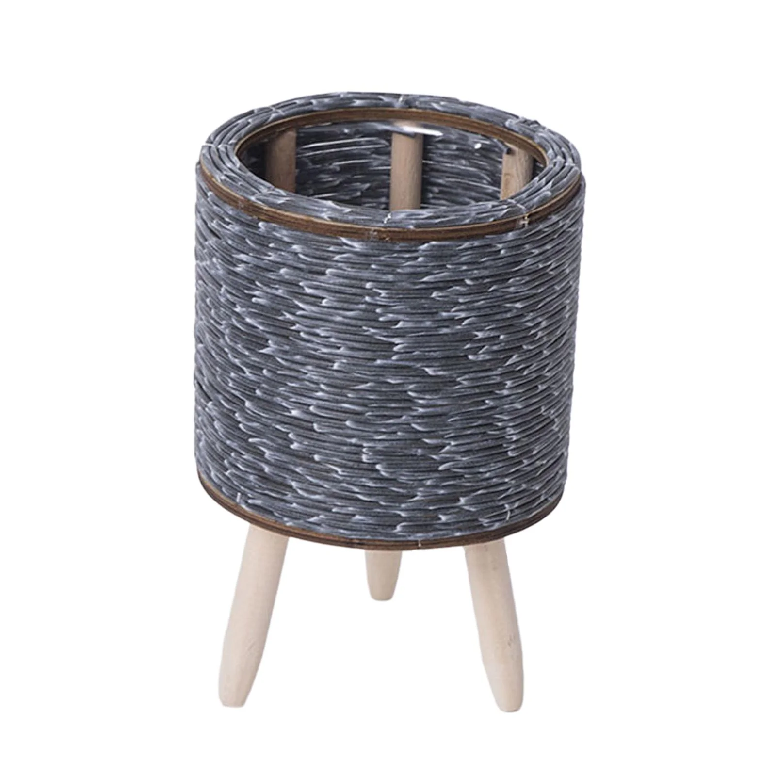 oshhnii Flower Pot Plant Stand Decorative Basket Organizer for Office Court Cylinder 21cm