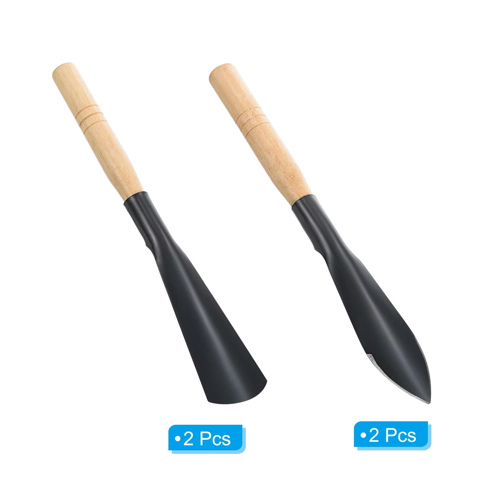 Uxcell Garden Trowel Garden Hand Shovel Trowel Garden Tool Flower Shovel with Wood Handle Black 2 Pack