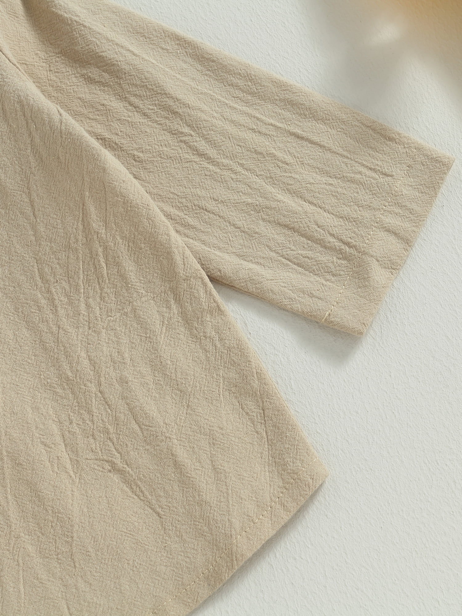 Wassery Baby Boy Linen Pants Set Long Sleeve Lapel Button Up Shirt+Elastic Waist Pants 6M 12M 18M 24M 3T Toddler Spring Fall Clothes