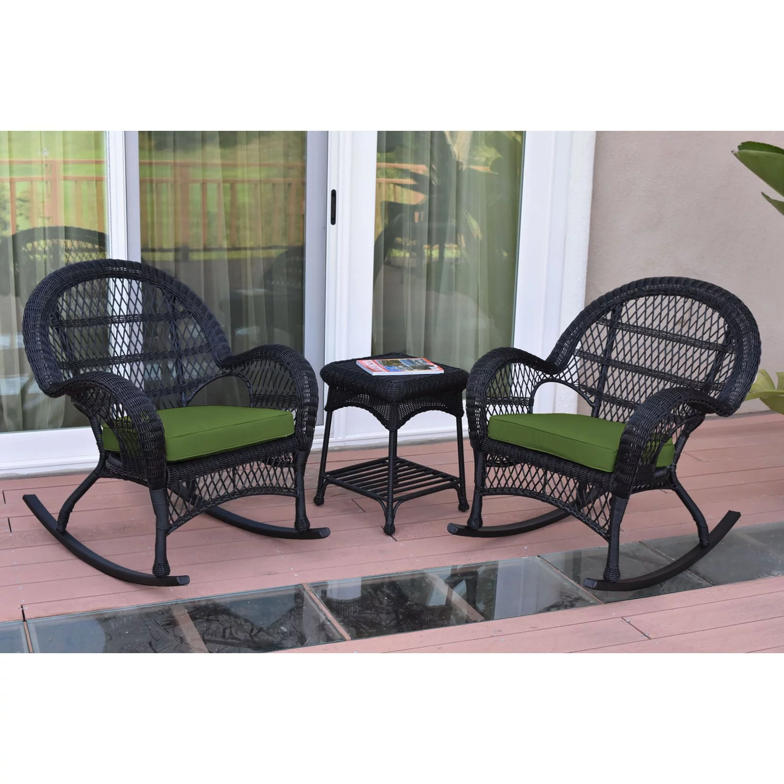 Jeco 3 Piece Santa Maria Wicker Chair Set