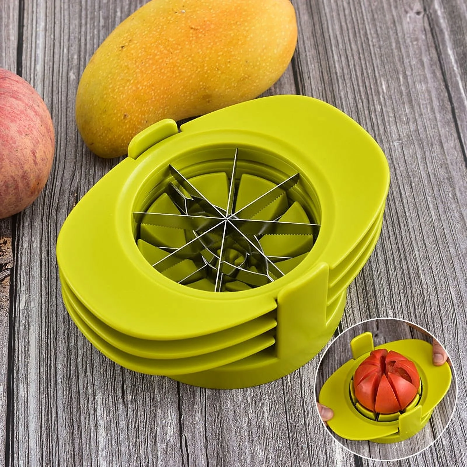 Stainless Steel Multifunctional Four-In-One Vegetable And Fruit Cutting Mango Pit And Fruit Cutter Kitchen Gadget