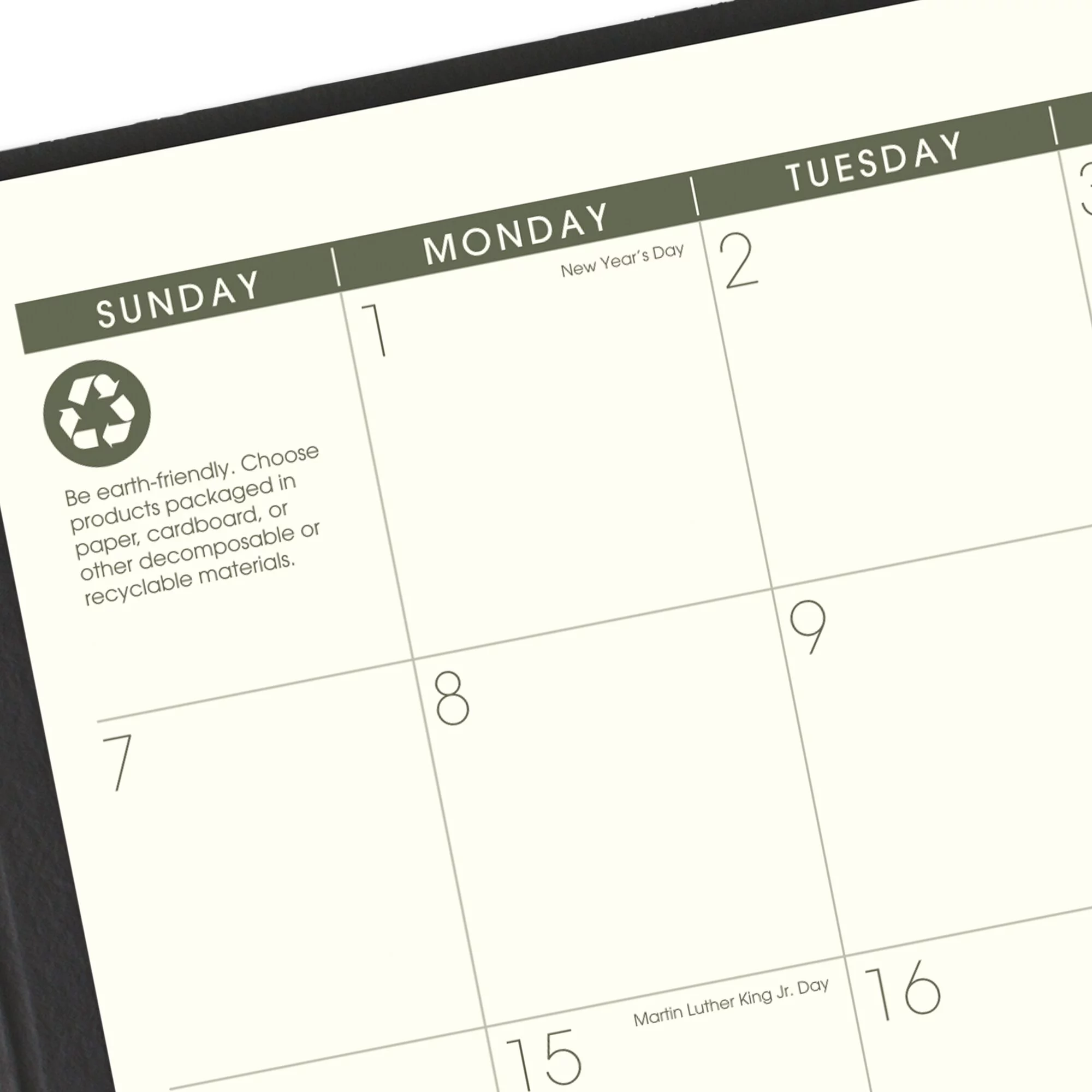 AT-A-GLANCE Recycled 2024 Weekly Monthly Appointment Book Planner Black Medium 7