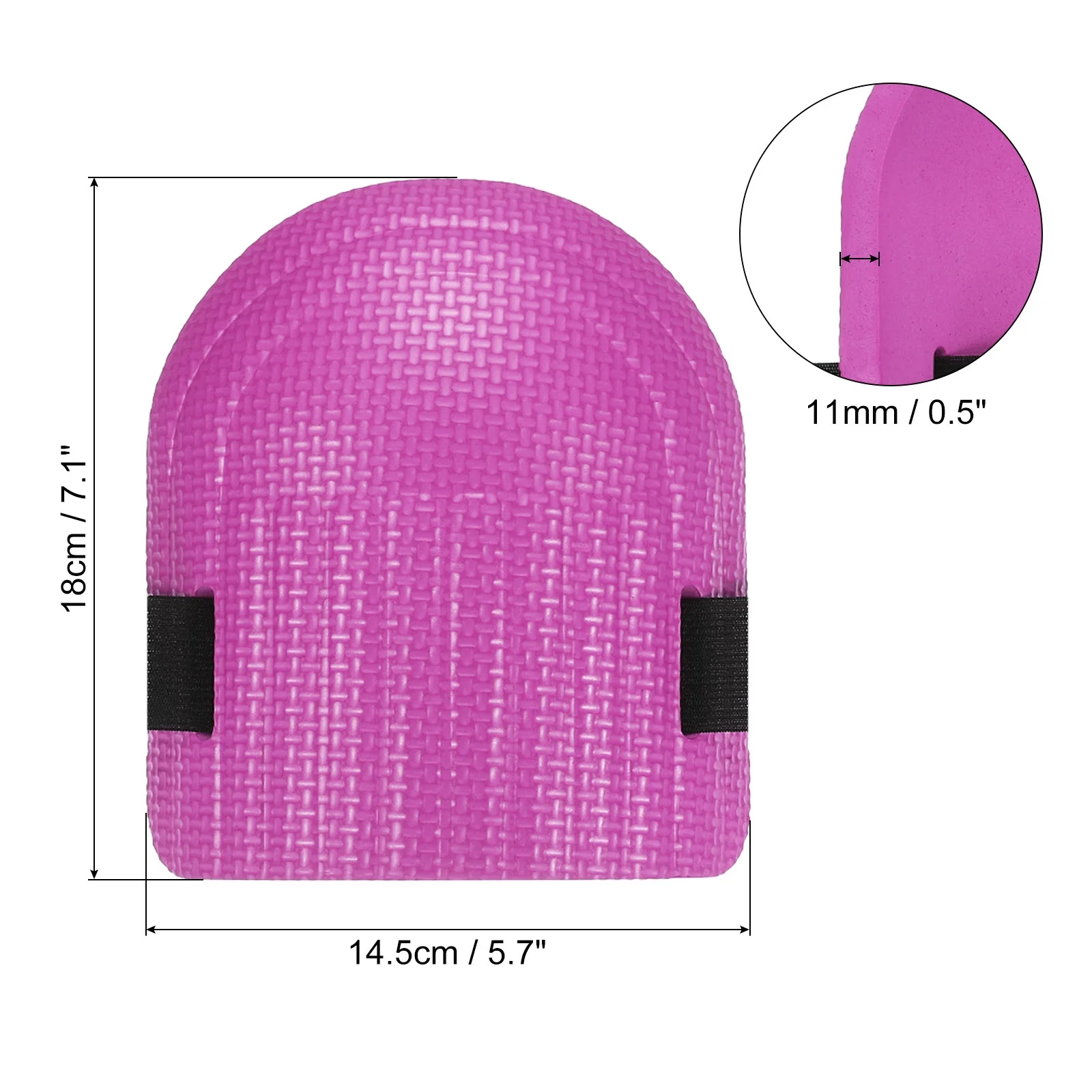 Uxcell EVA Foam Lightweight Gardening Knee Pads with Elastic Straps, Black 1 Pair