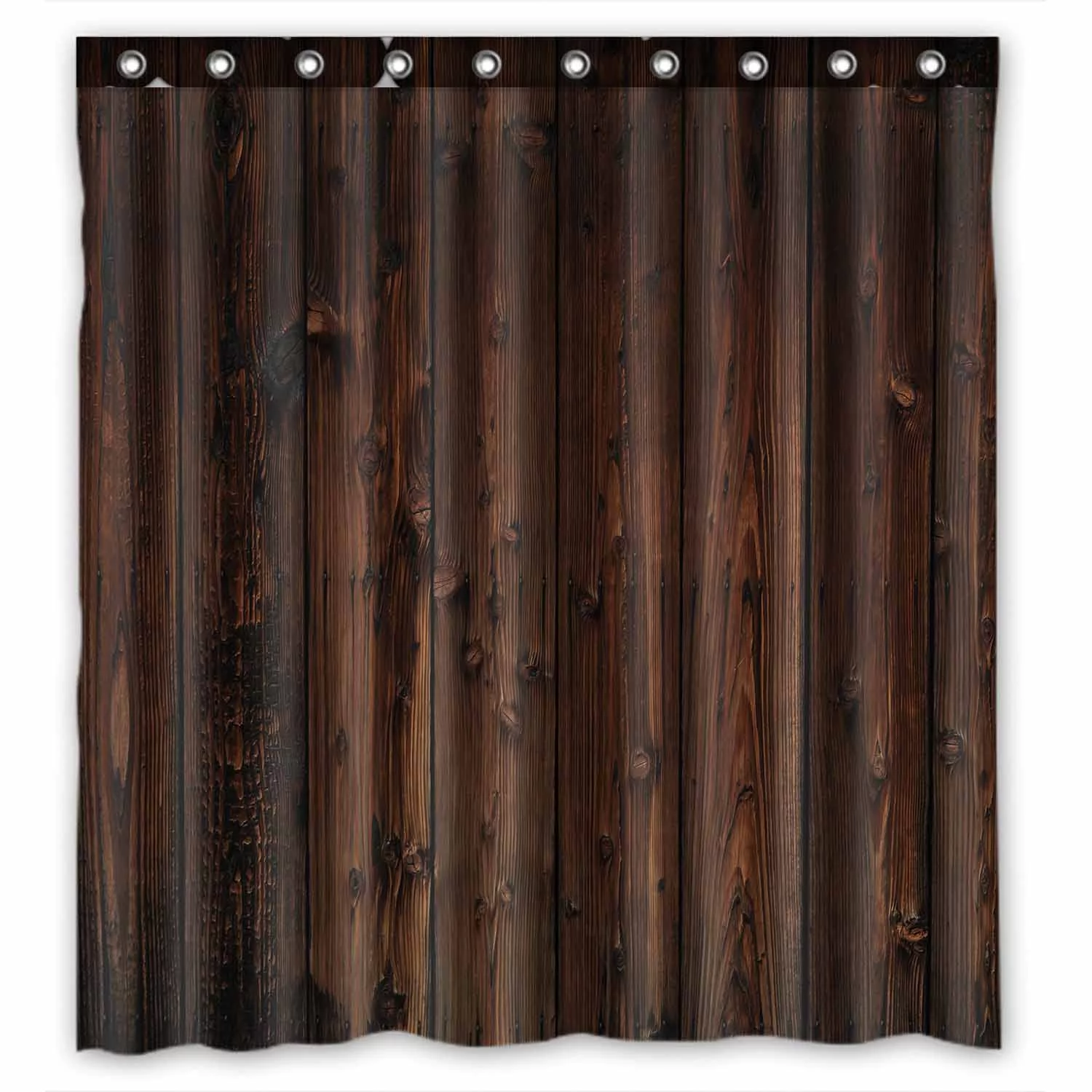 PKQWTM Old Dark Wood Wooden Wall Texture WaterProof Polyester Fabric Shower Curtain Size 66x72 Inches