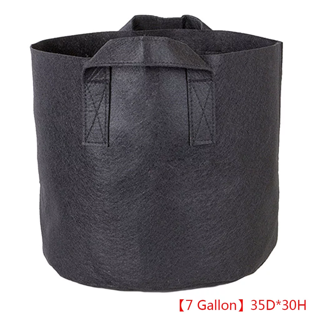 Outdoor Round Flower Planting Bag Green Rim Plant Growth Pouch PP Nonwoven Vegetable Growing Pot 1-34 Gallons