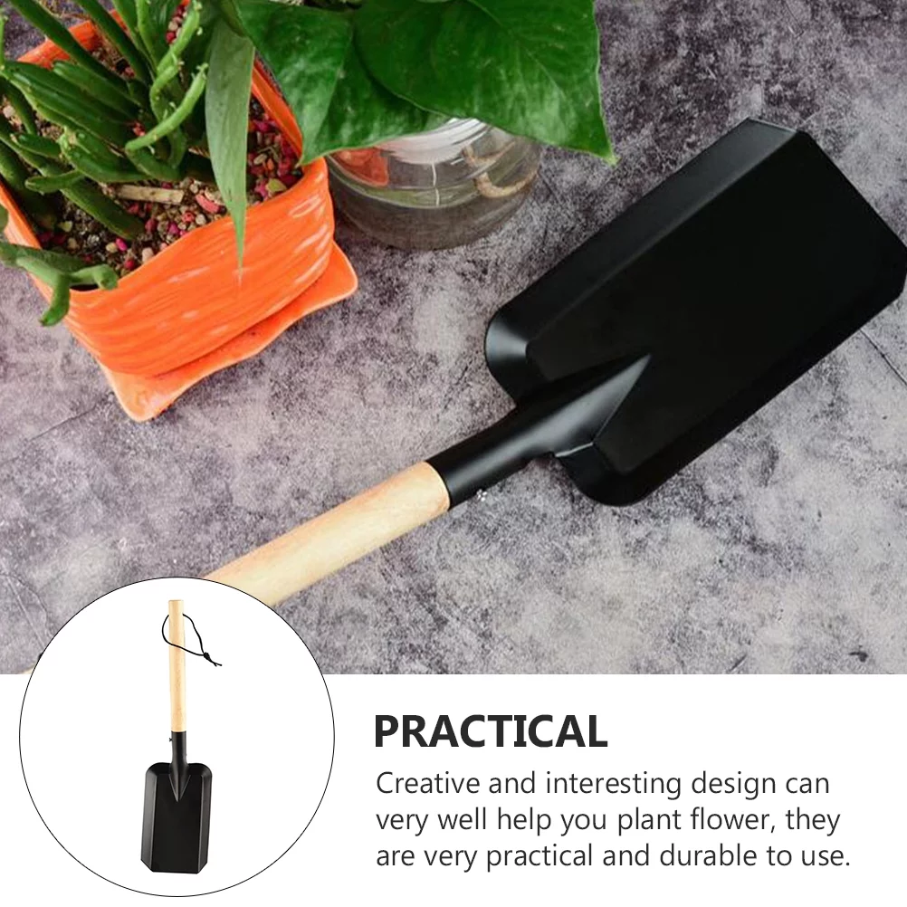 2 Pcs Wooden Handle Shovel Small Trowel Scoop Folding Mini Sapper Planting Iron Gardening Tools Camping