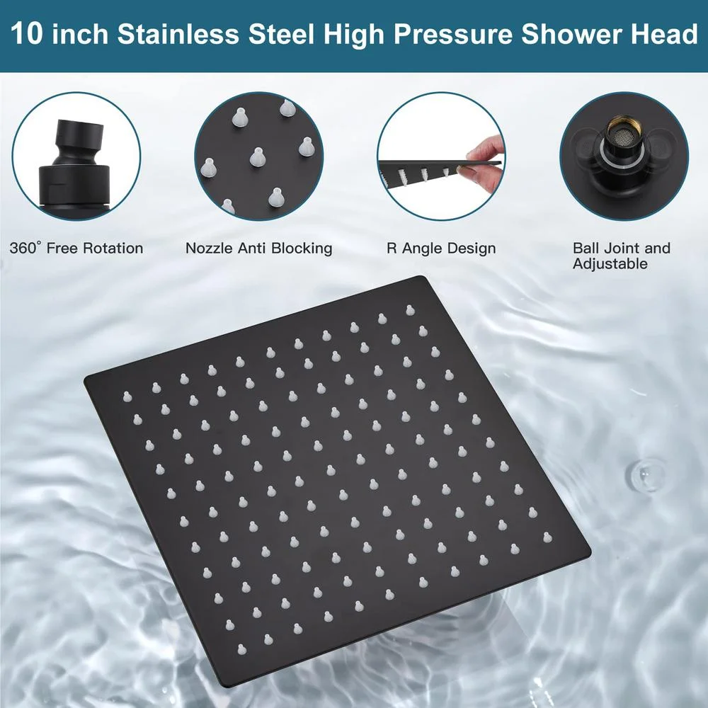 Flroha Shower Head and Faucet Set | Shower System Shower Set | Faucet Shower with Hose, Matte Black Shower Fixtures, Anti-Leak Handheld Shower Combo, Height/Angle Adjustable
