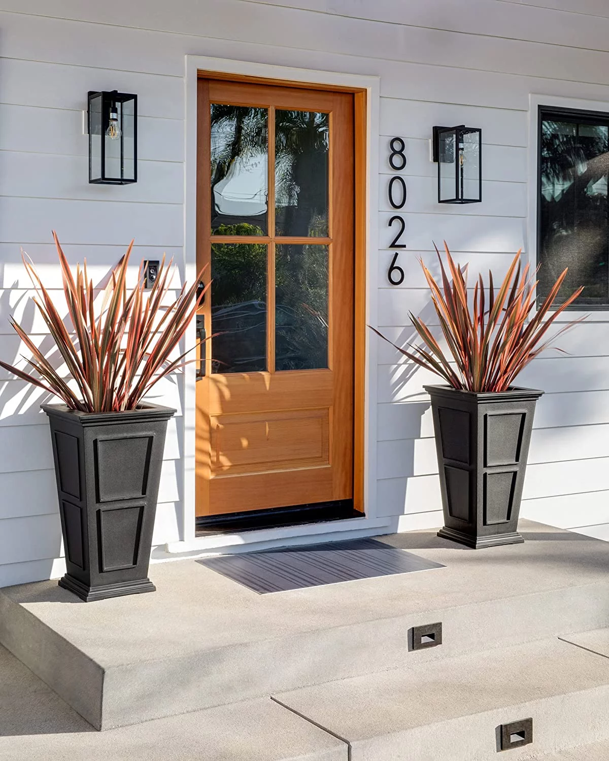 Brixton Tall Planter - 2 Pack (28 inch, Black)