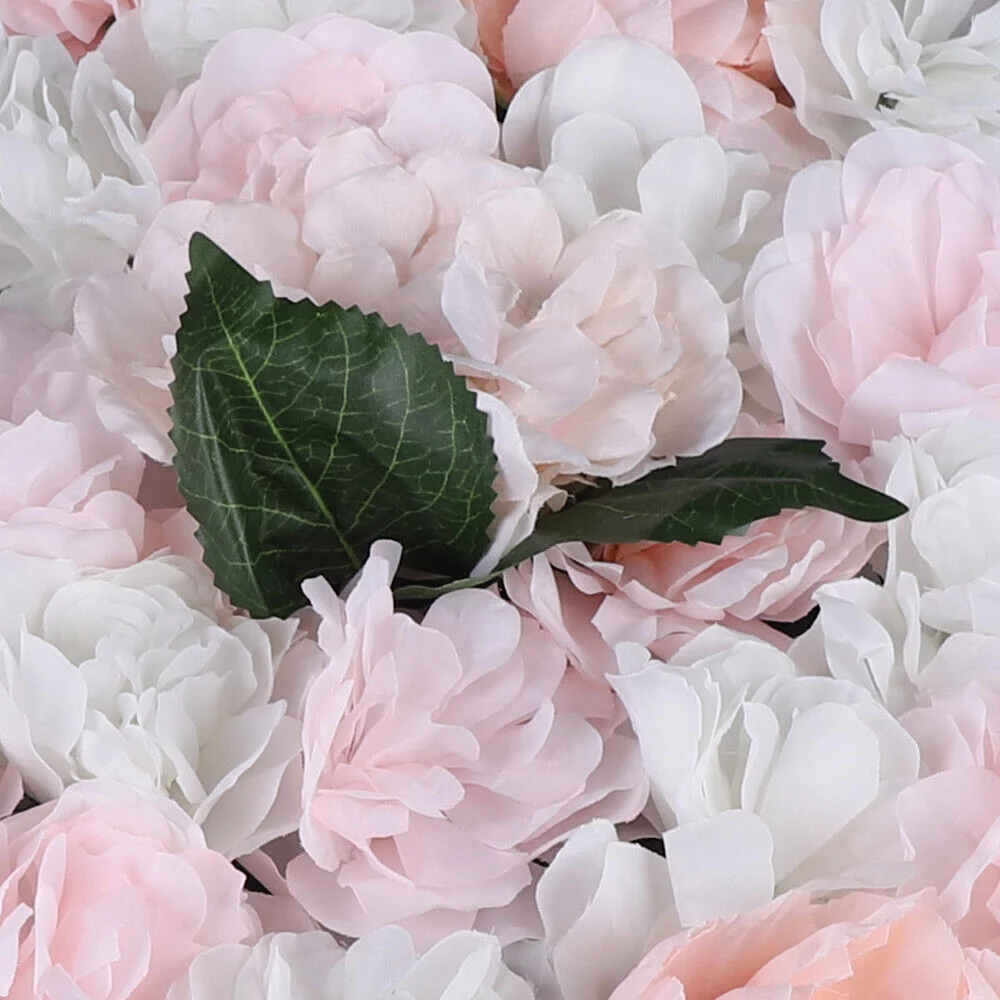 6 Pieces Artificial Flower Wall Panel Wedding Venue Rose Hydrangea Wall 60x40cm