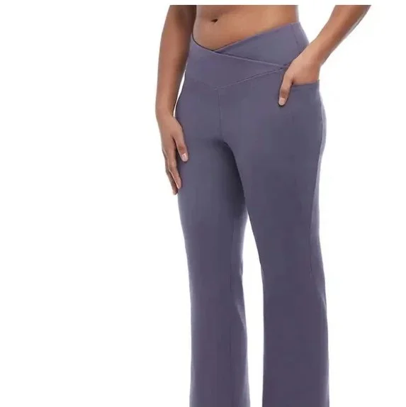 Jockey Women's Crosswaist Yoga Pant (Portland Plum, XL)