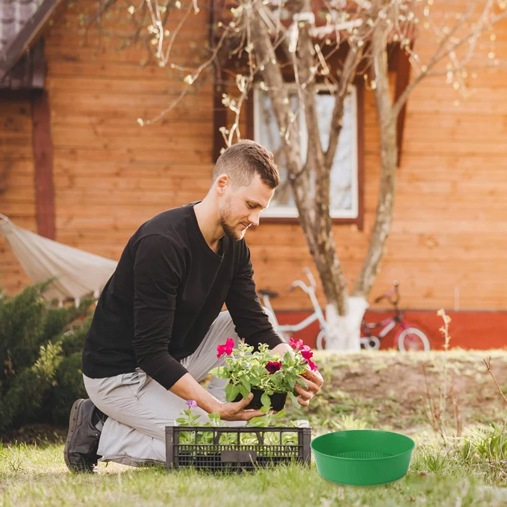 2Pcs Garden Sieve Composy Soil Sand Green Stone Mesh Soil Sieve Small Gravel