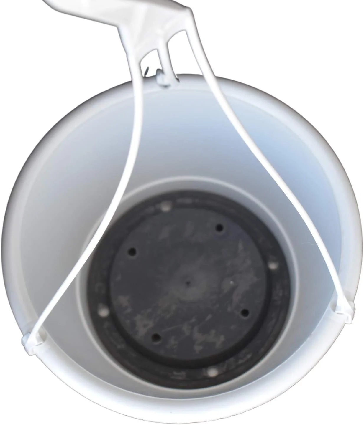 8Inch Fluted White Plastic Hanging Basket (25)