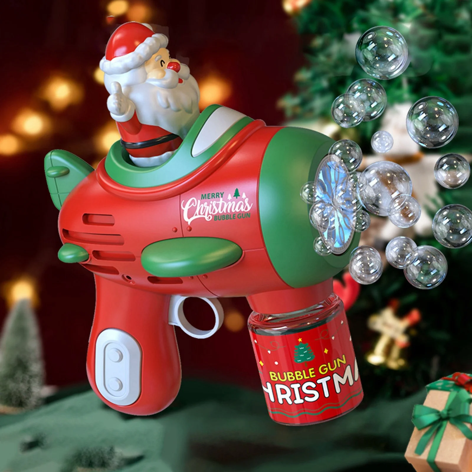 XZZjjl 4th of the July Garage Kits 90Ml Christmas Bubble Machine Children'S Fully Automatic Internet Santa Electric Bubble Children'S Toy Gift