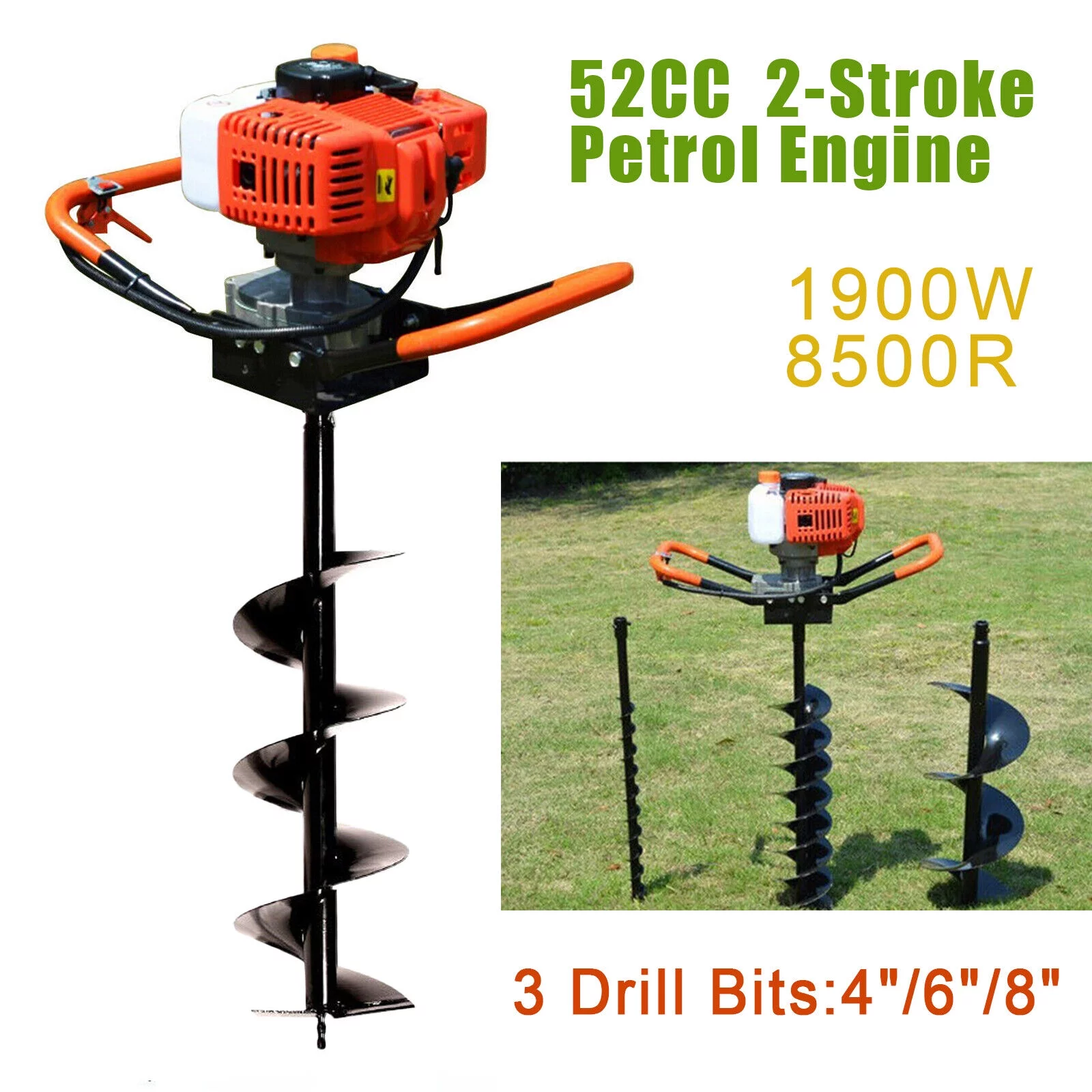 52CC/71CC Auger Post Hole Gas Powered Earth Auger Digger Fence Ground Drill Kit