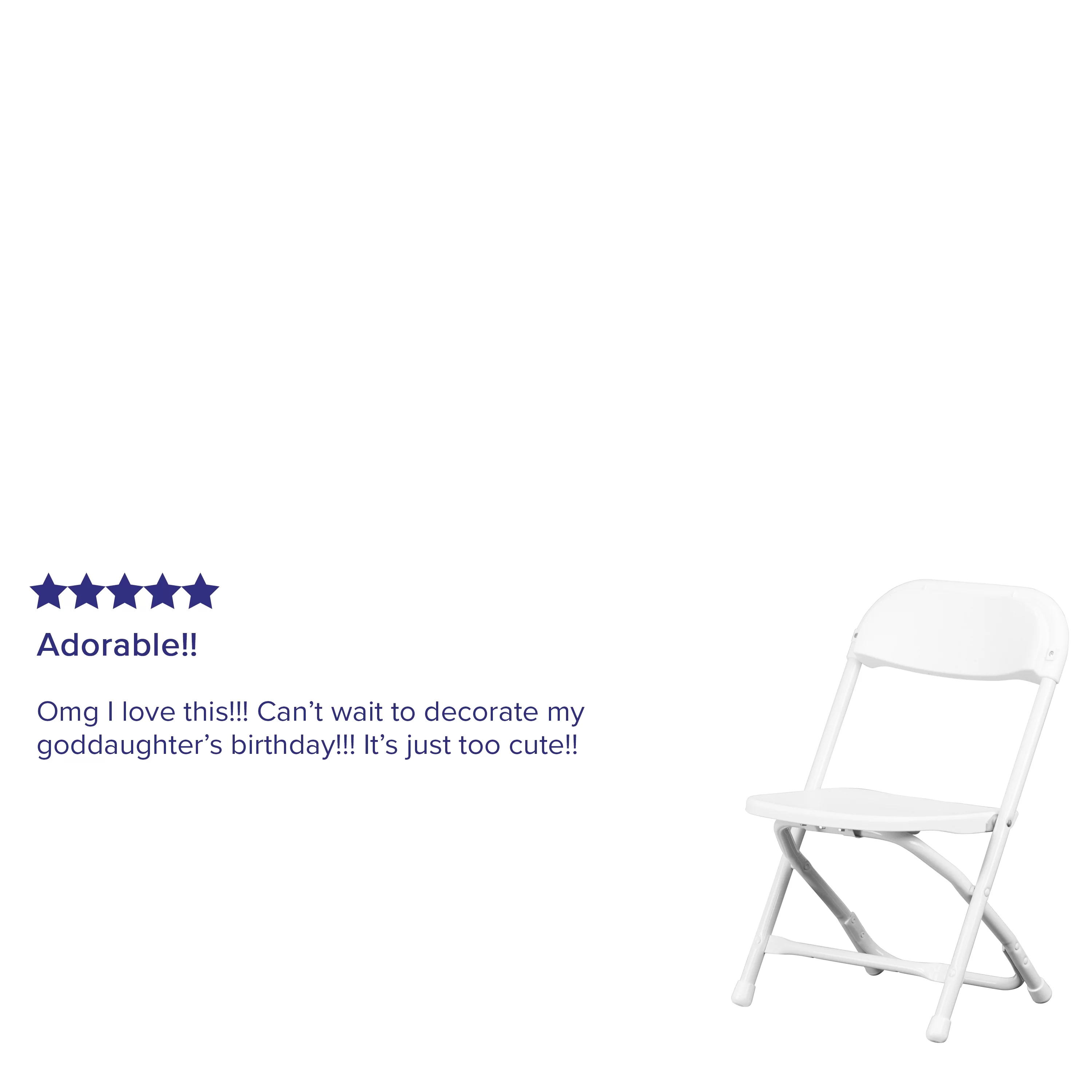 BizChair 10 Pack Kids White Plastic Folding Chair