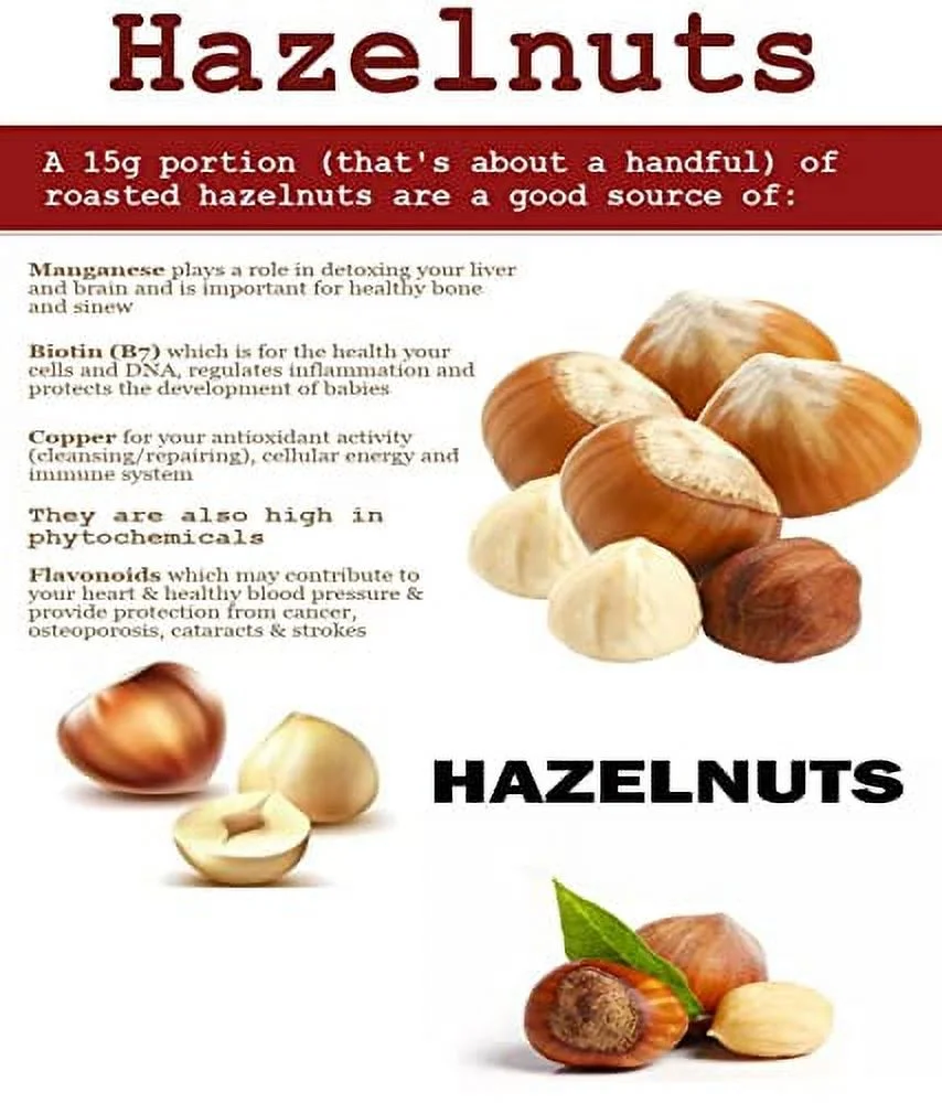 Hazelnut, Unsalted Filbert, 100% Natural, Non GMO, No Shell, Gluten Free, No Salt, Resealable Bag