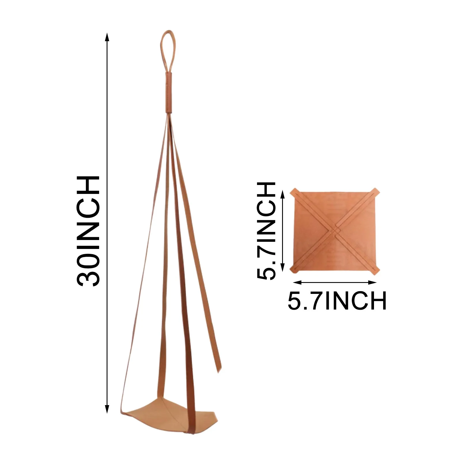 Metal Flower Pot Stand 6 Tier Leather Hanger Vegan PU Straps Adjustable Length Planter Holder For Indoor Hang From Wall Ceiling Window Modern Boho Home Decor Gifts For Birthday Party