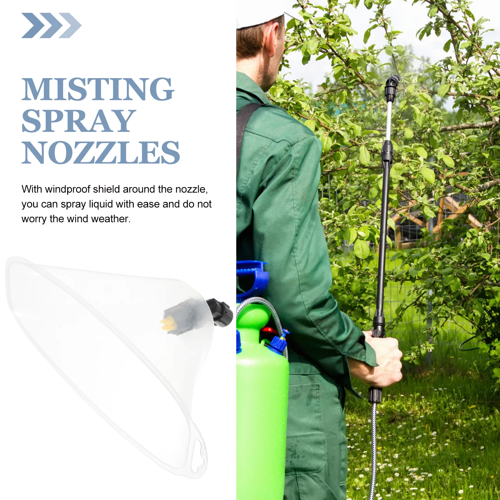 Qumonin High Pressure Misting Nozzles with Windproof Shield (2pcs)