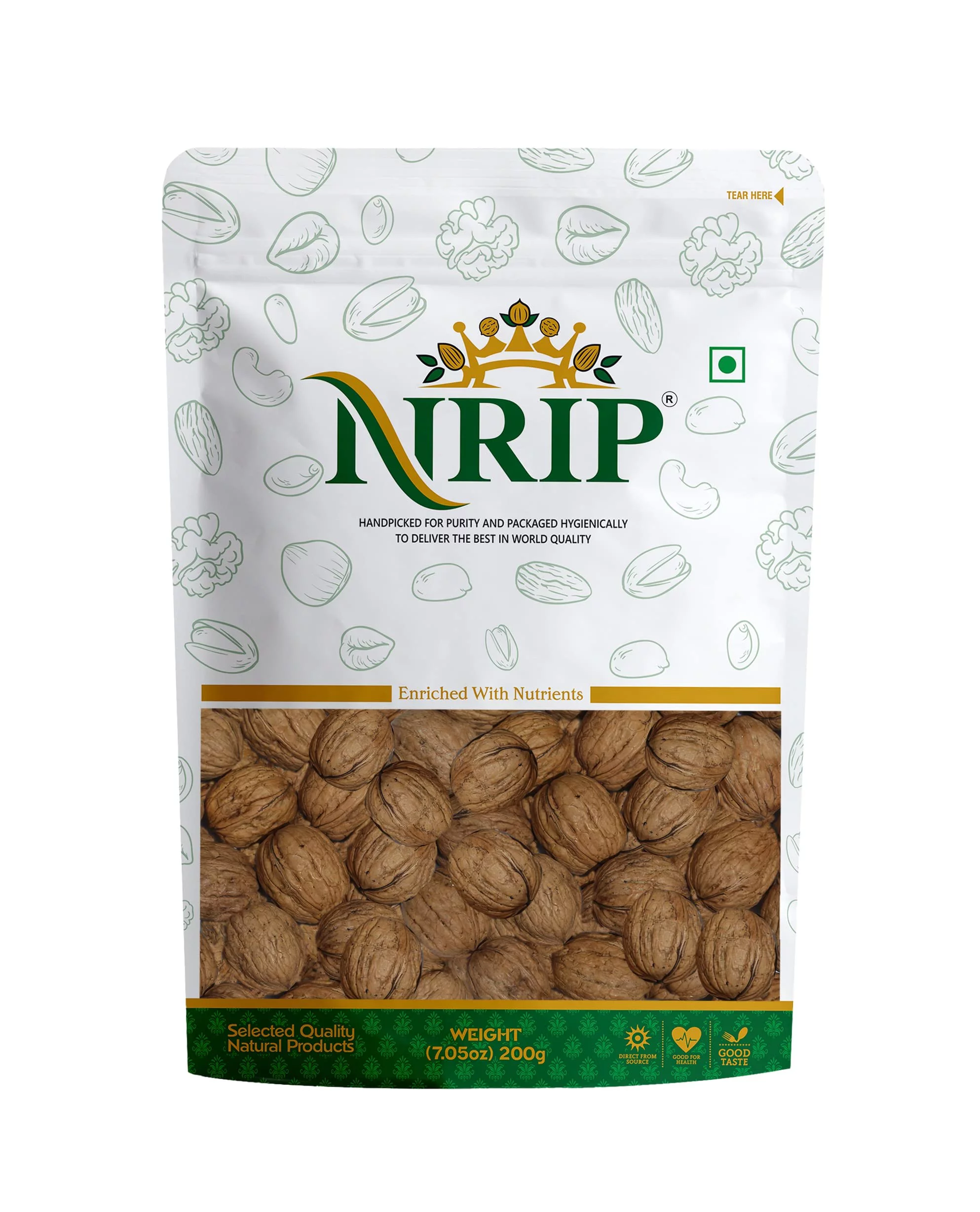 Nrip Walnut In Shell California (Akhrot Sabut Kagzi) 200 Gm
