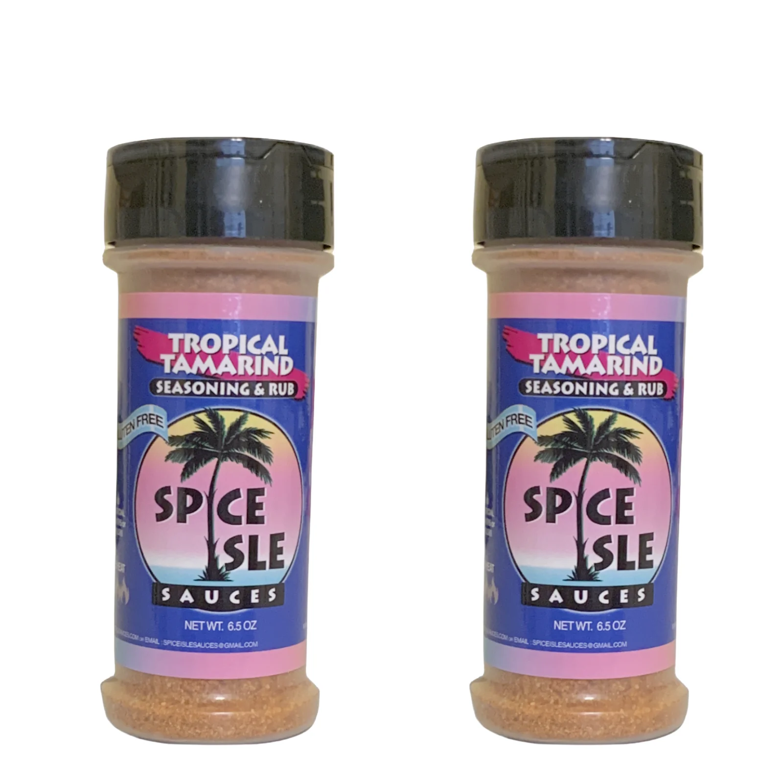 Spice Isle Sauces Tropical Tamarind Seasoning/Rub 2-pack, Mild Caribbean Blend with Tamarind, 2-6.5 oz