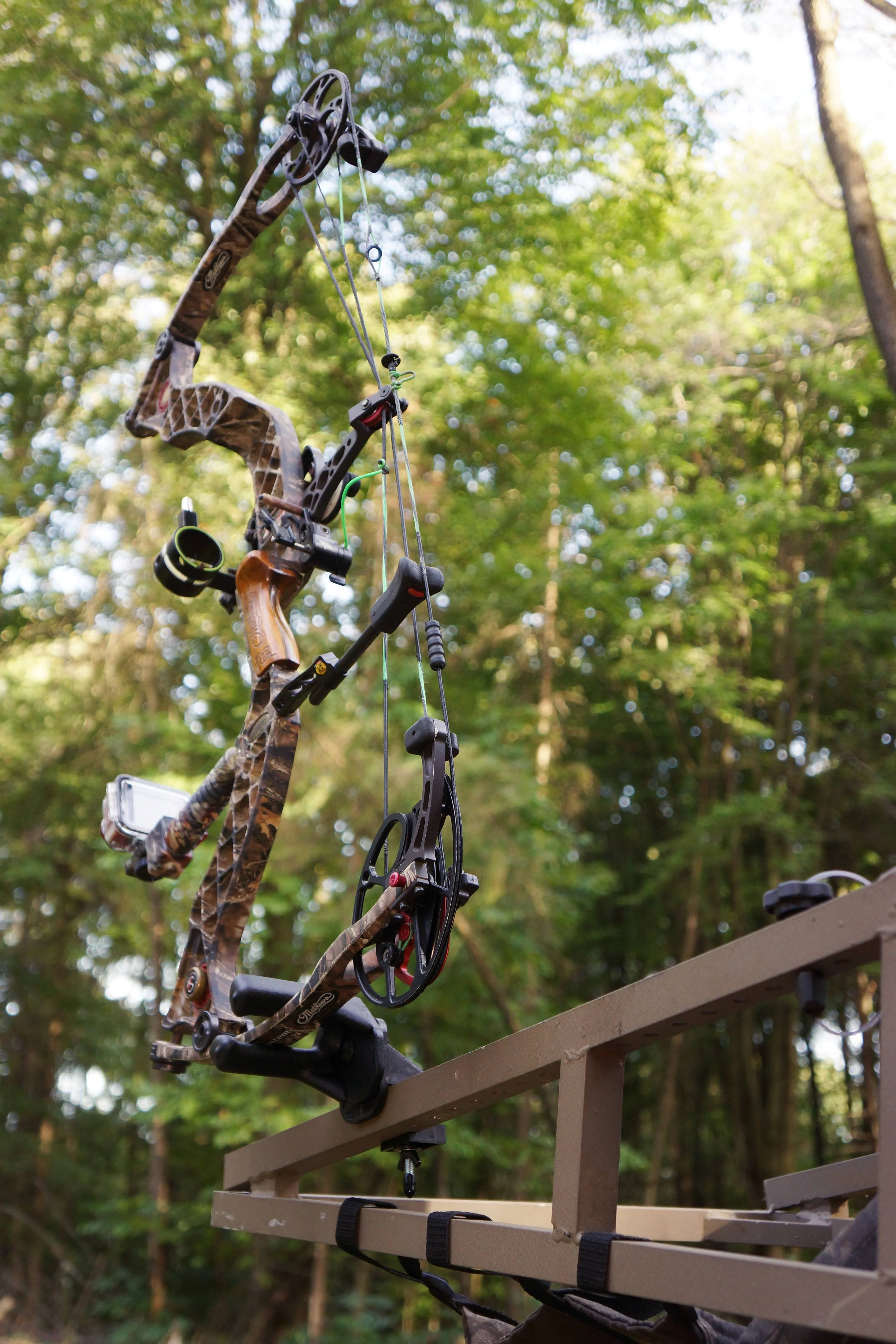 High Point Products Bow Holder for Tree Stand, Hunting, Archery, Fits Square ¾ and 1 inch Tree Stands, Clamps On for Easy Assembly, fits Bow Limbs Up to 2 ½ in