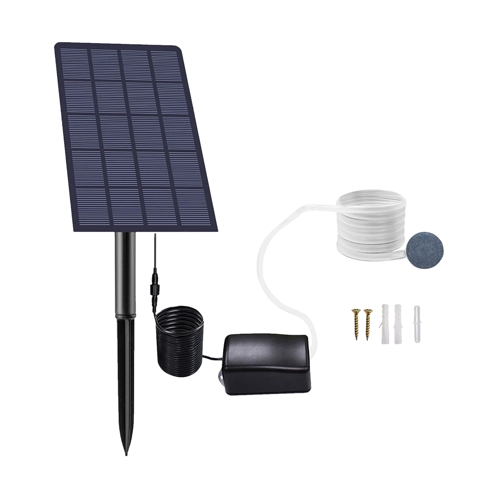Anself Plug-in Solar Air Pump, 2W Oxygenator Aerator for Aquarium Fish