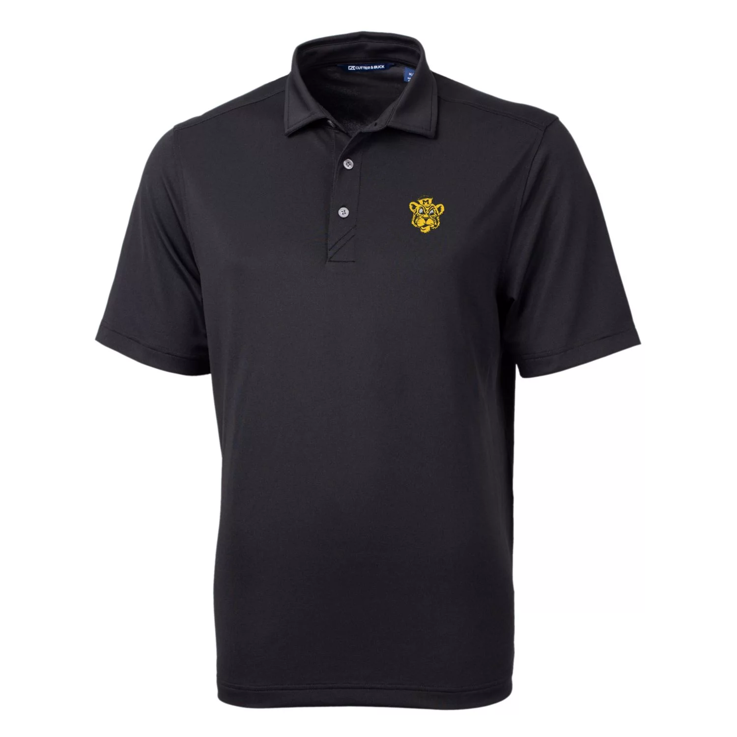 Men's Cutter & Buck Black Missouri Tigers Team Logo Virtue Eco Pique Recycled Polo