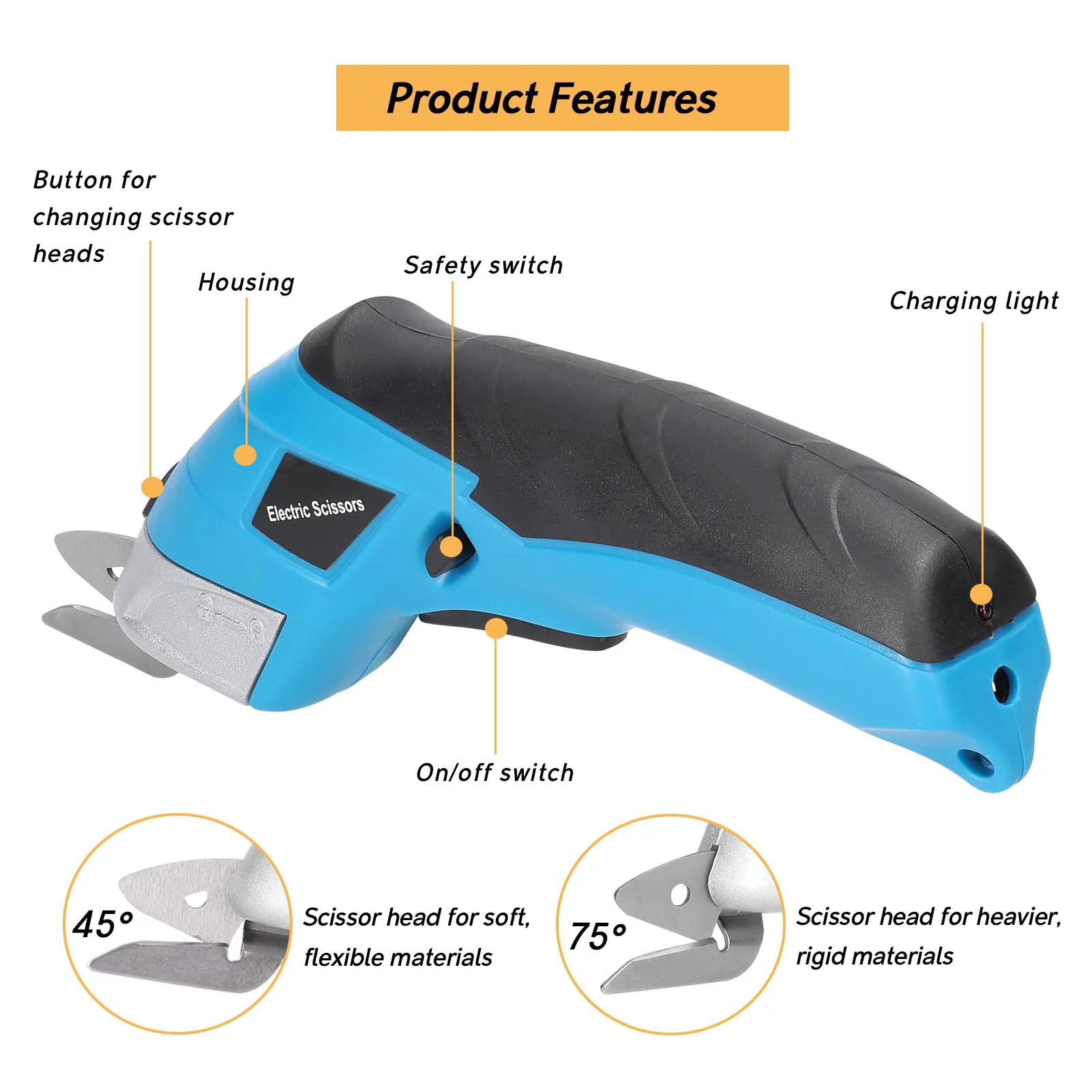 Andoer Electric scissors,Handheld Cloth Motor Portable Fabric Brush Motor Portable Cloth Cutter Leather Flakes Fabric Hine Leather Box Cutter Cloth Scissors Box Cutter Adben Scissors Siuke Handheld