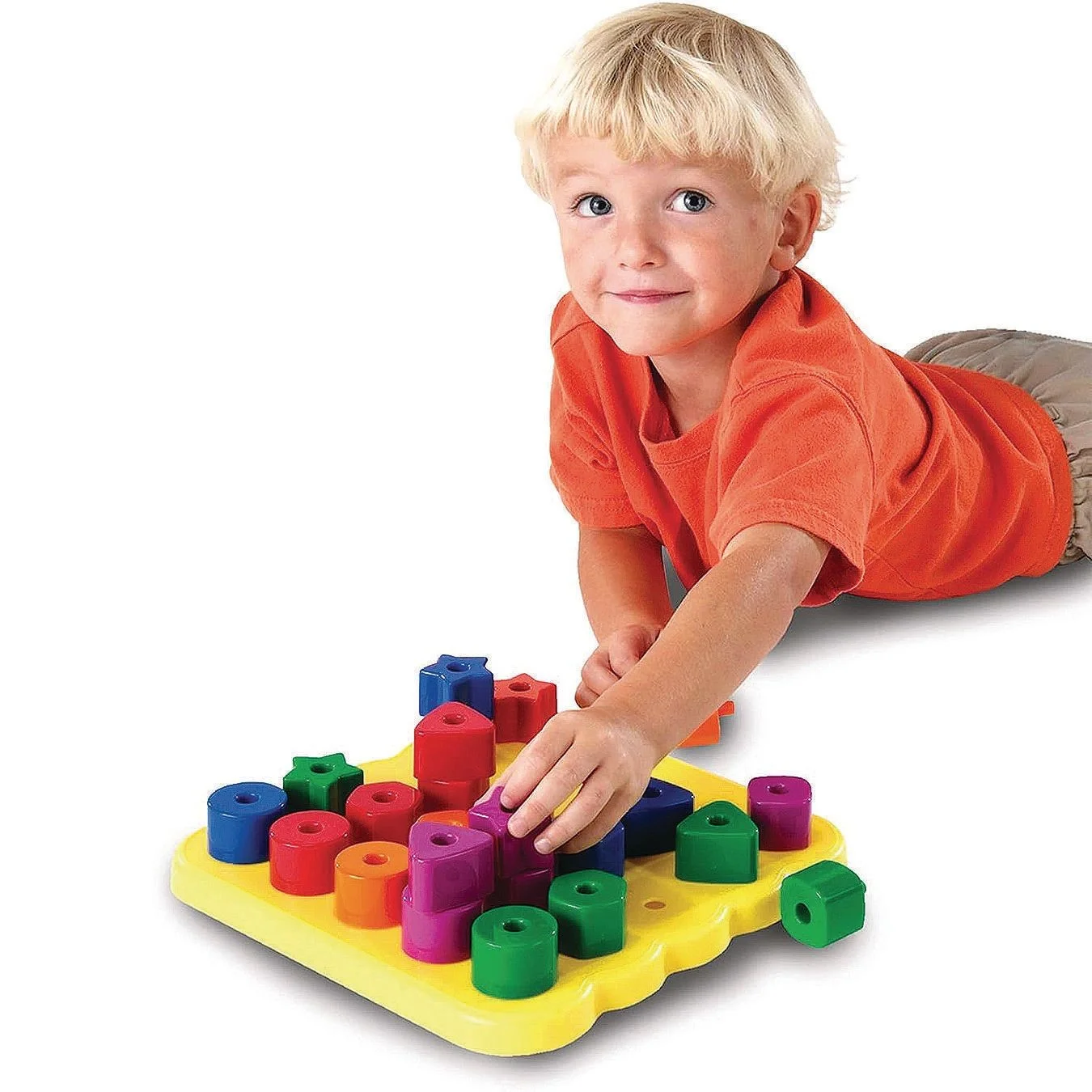 Learning Resources, LRNLER1572, Stacking Shapes Pegboard, 1 / Set