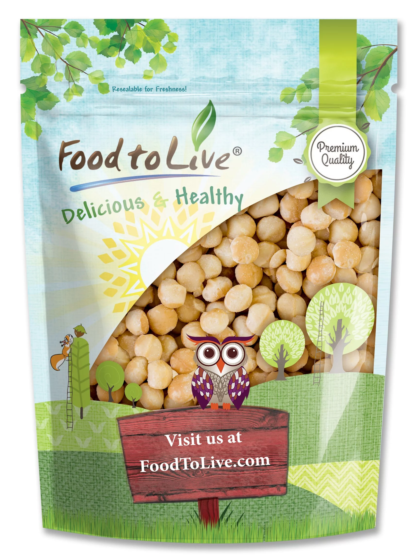 Dry Roasted Macadamia Nuts, 2 Pounds — Vegan — by Food to Live