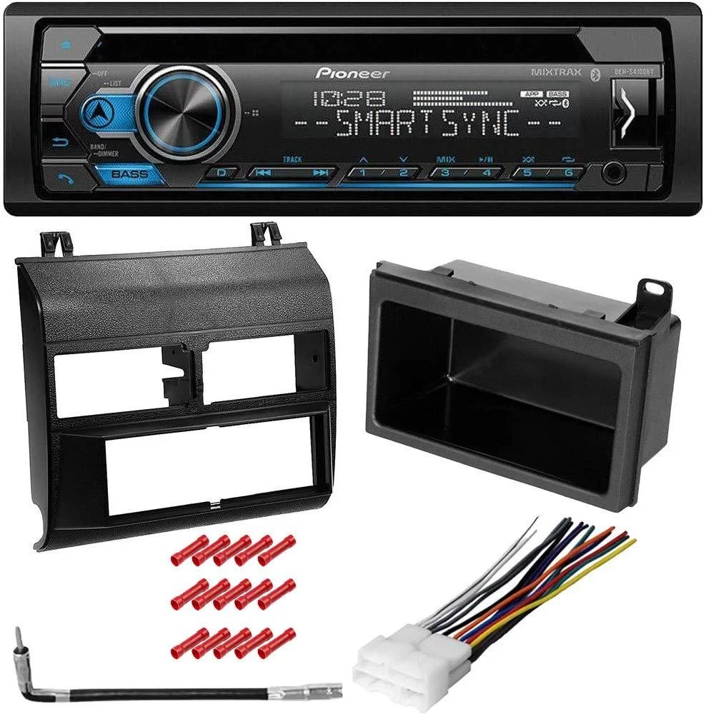KIT2266 Bundle with Pioneer Bluetooth Car Stereo and complete Installation Kit -for 1992-1994 GMC Yukon Single Din Radio CD/AM/FM Radio, in-Dash Mounting Kit