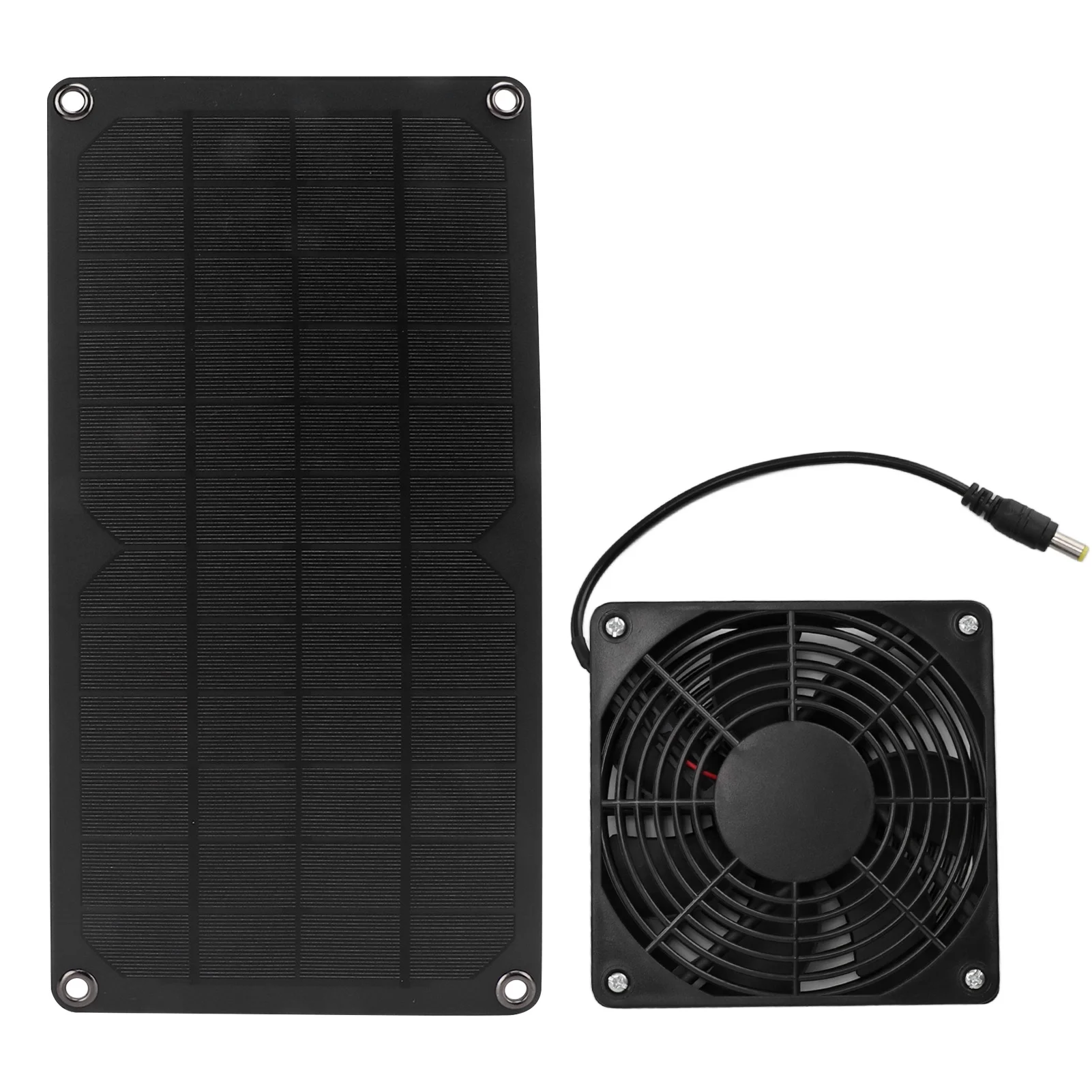 Fyearfly Solar Powered Fan, Solar Fan 10W DIY Portable Power Saving Solar Powered Exhaust Fan for Home Camping Greenhouse Chicken Coop