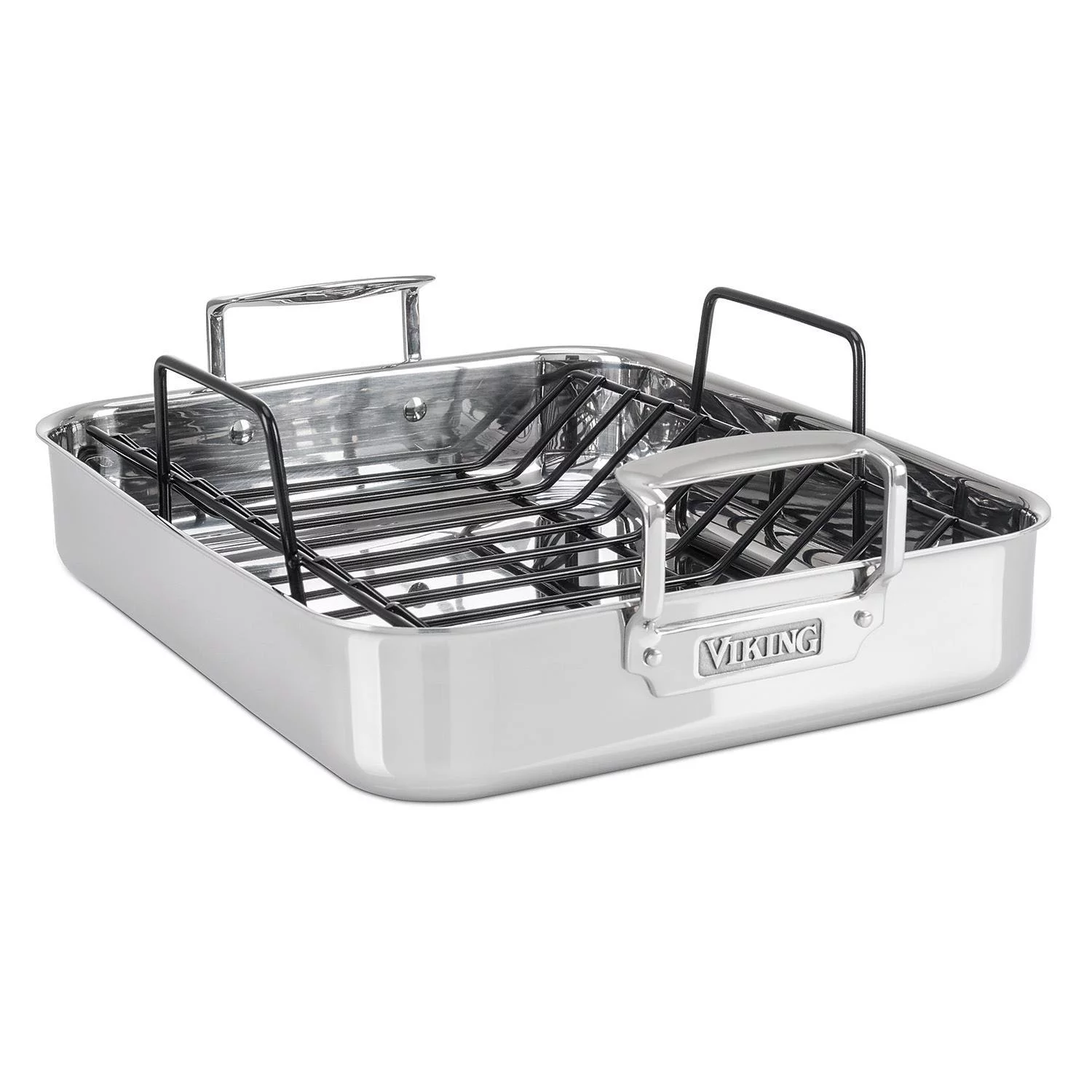 Viking 3-Ply Clad Stainless Steel Roaster with Rack and 2pc Carving Set