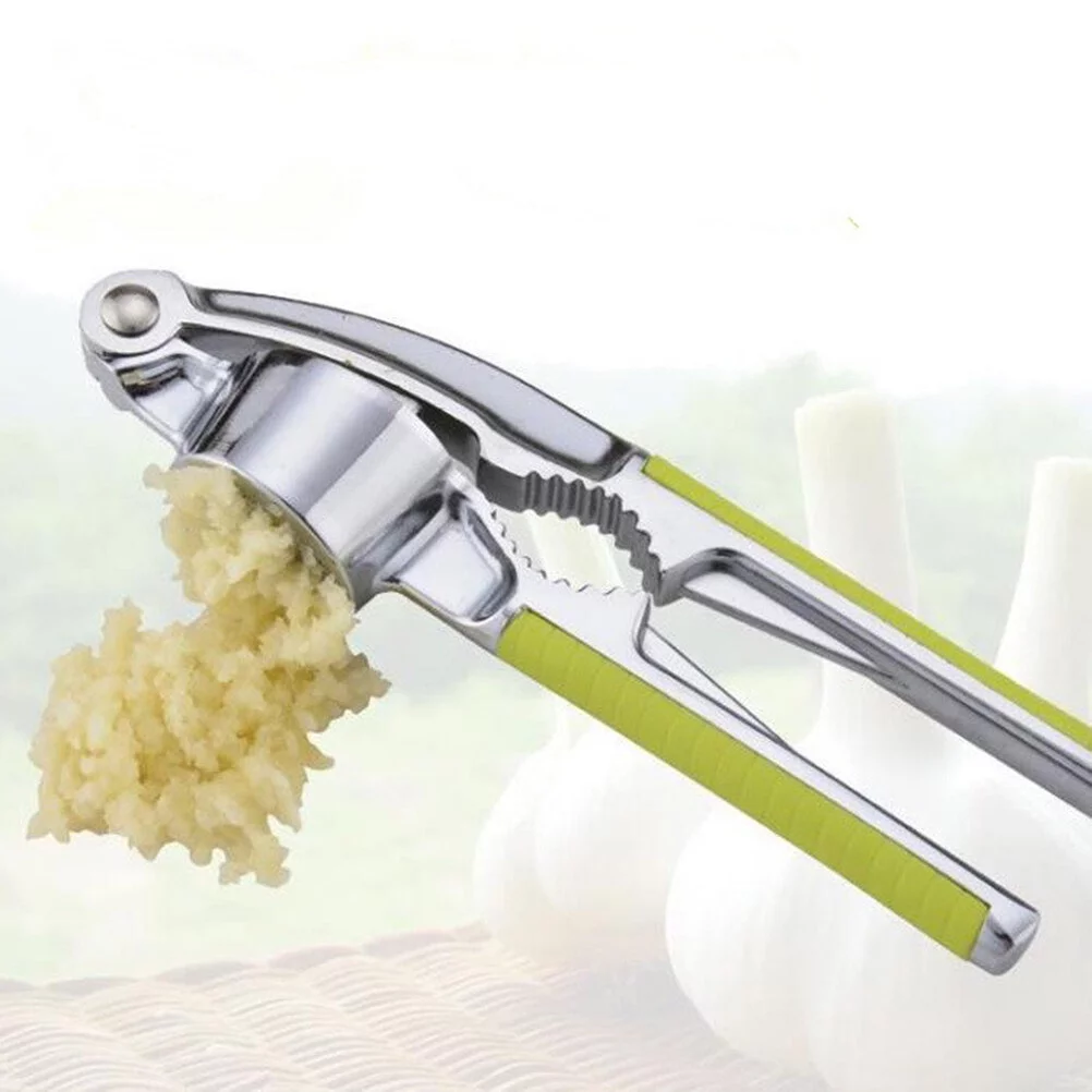 Gongxipen Garlic Press Ginger Press Mincer Crusher Chopper Garlic Press Crusher with Walnut Open Tools(Black)