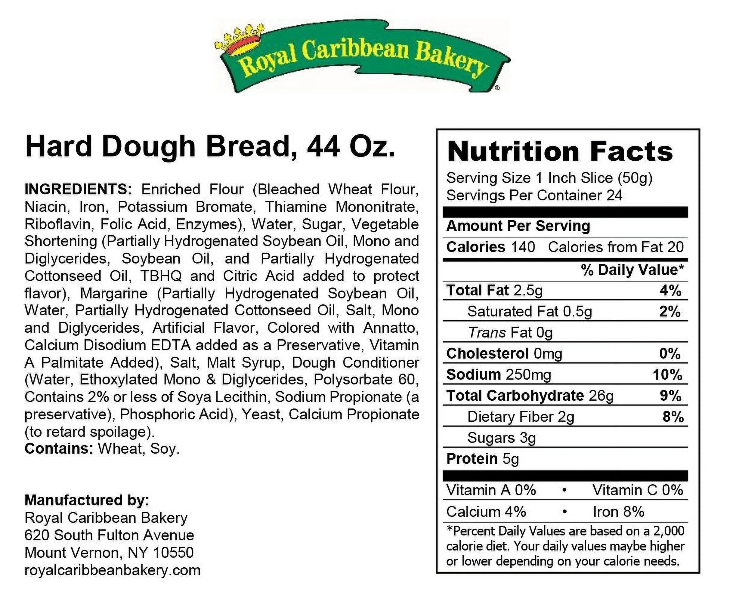 Royal Caribbean Bakery Variety Pack (Hard Dough Bread, 44 Oz.; Spiced Fruit Bun, 38 Oz.; Bulla Cakes, 16 Oz.)