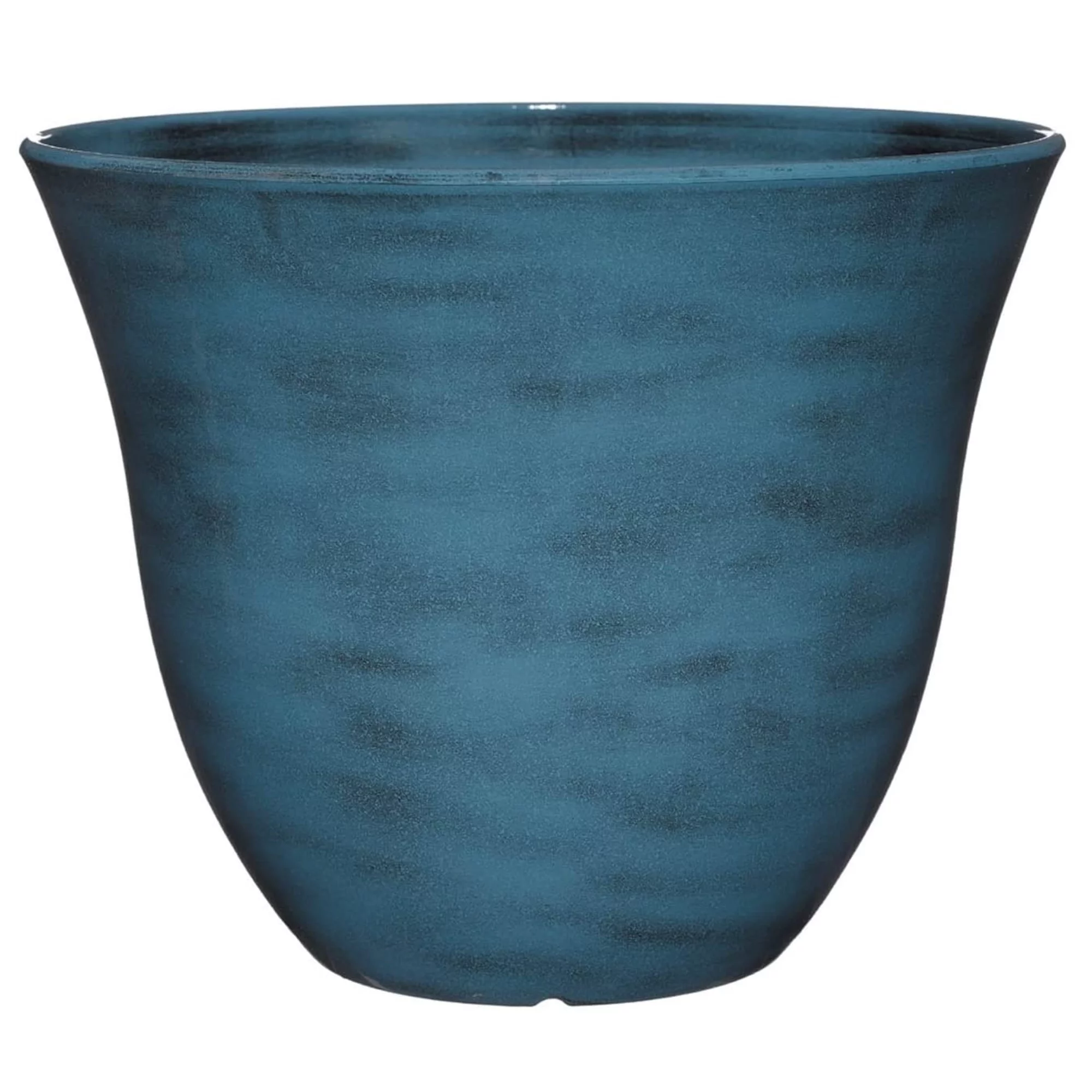 Classic Home and Garden Indoor/Outdoor Round Honeysuckle Resin Flower Pot Planter, Blue Jean, 15