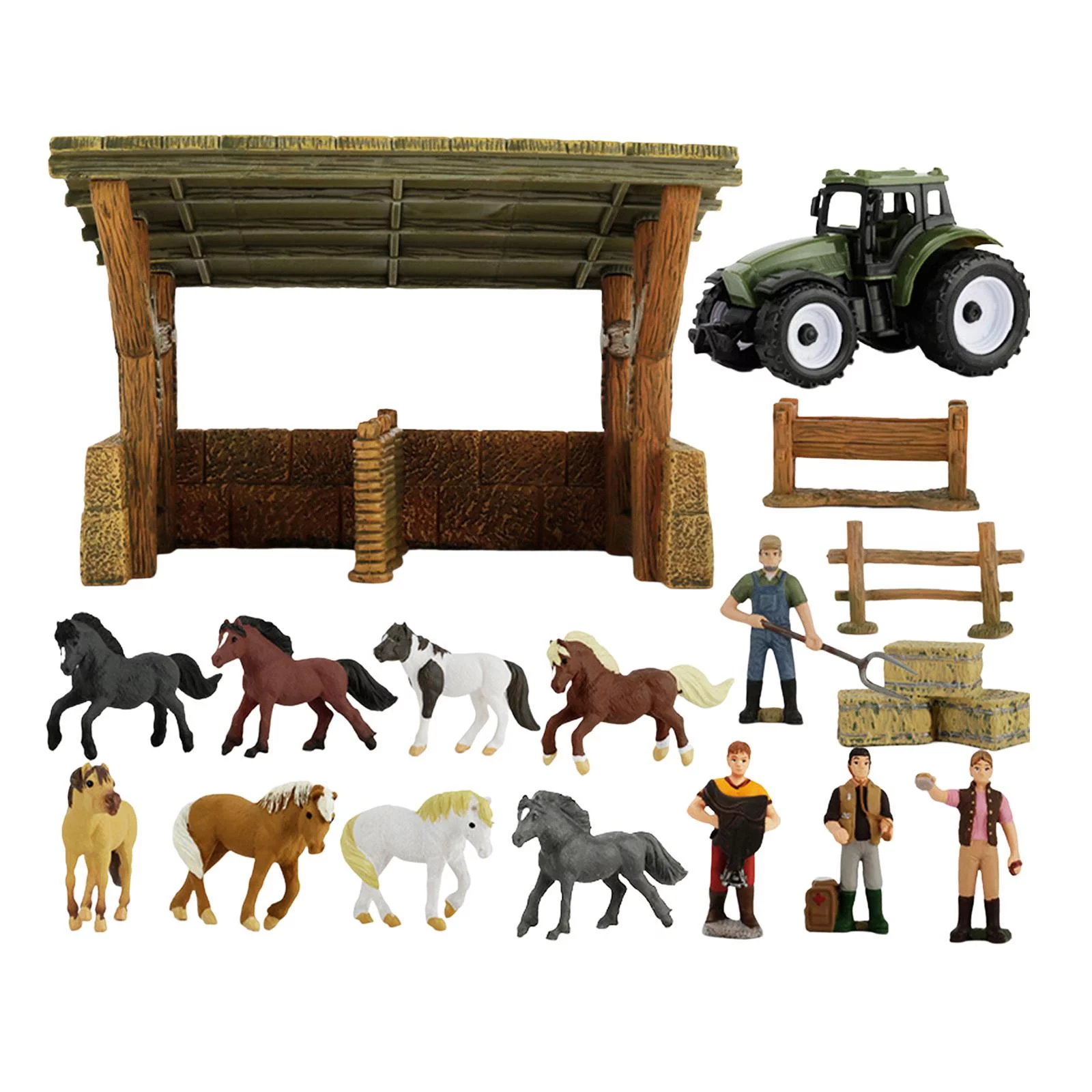Realistic Horse Stable Playset Toys Pretend Play Educational Accessories Horse ,Educational Toys for Toddlers