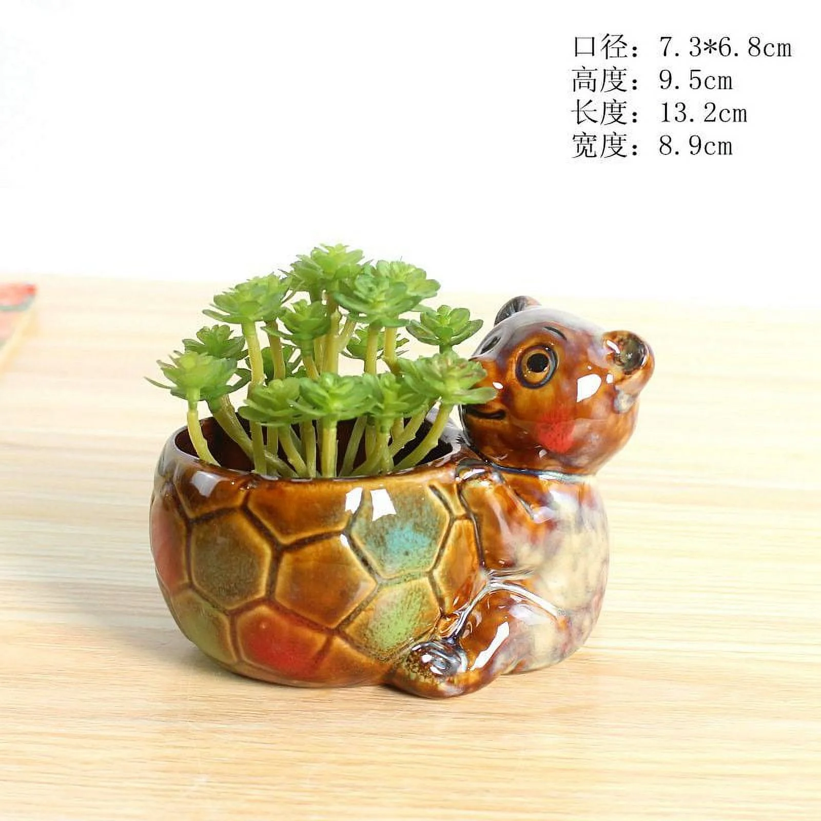 Ceramic Succulent Planter with Kiln-fired Glaze - Animal-themed Succulent Plant Pot