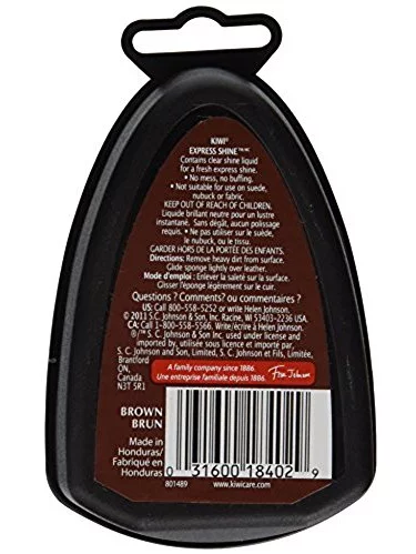 Kiwi Express Shoe Shine Sponge, 0.2 fl oz, Brown