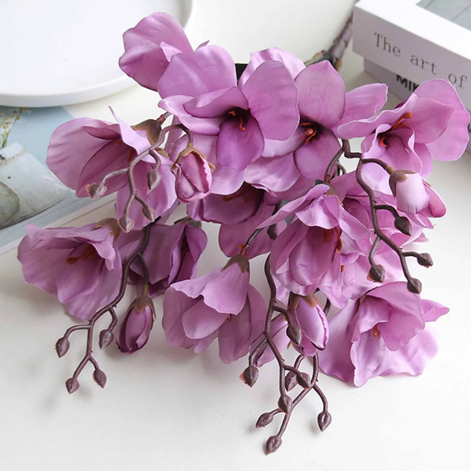 5 Forks 20 Flower Bouquet Magnolia Home Decoration Flower Photography Props Wedding 2 Bundles