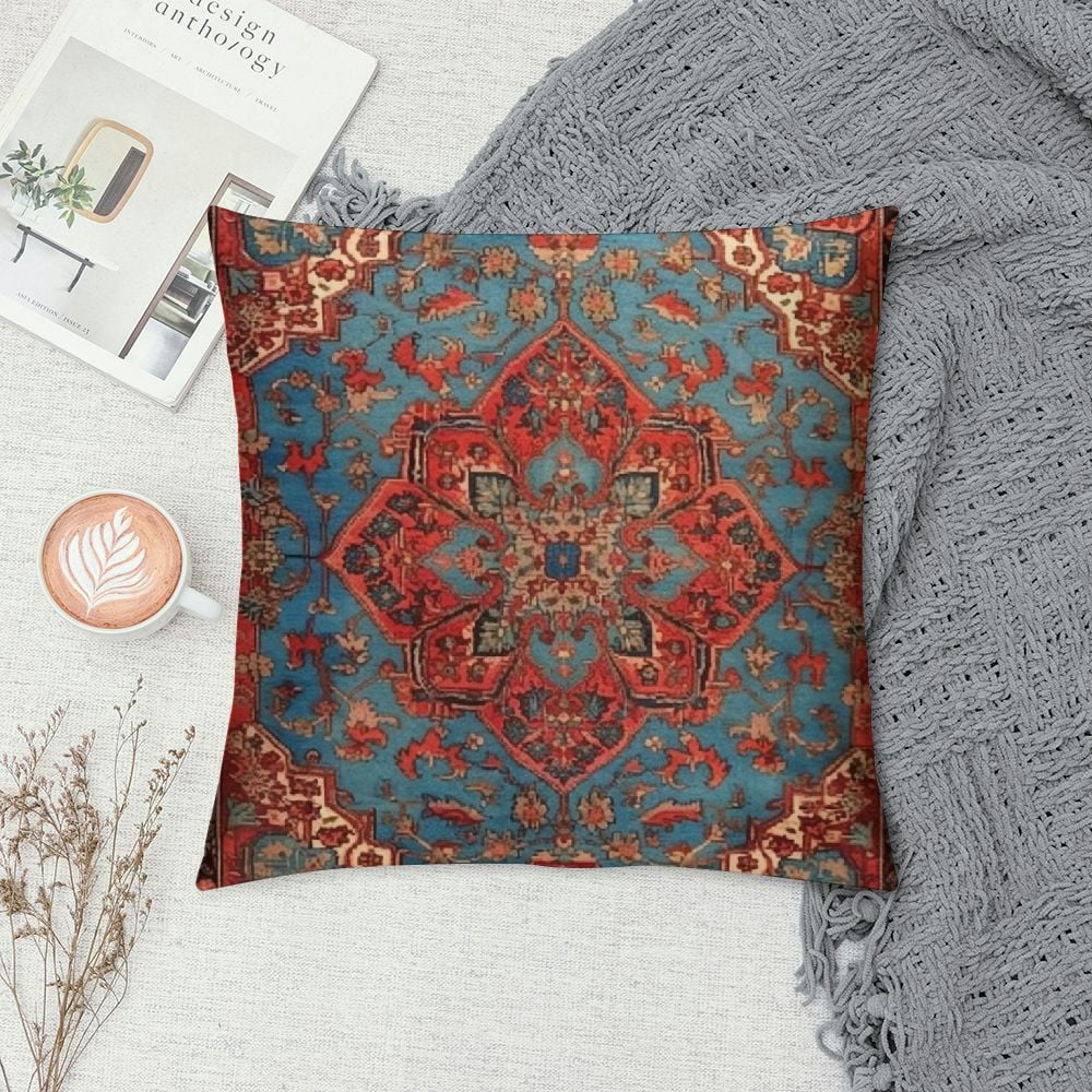CANFLASHION Bidjar Antique Kurdish Northwest Persian Rug Print Throw Pillow Cover Soft Decorative Vintage Throw Pillowcases Cushion Case for Home Decor Living Room Bed Couch Sofa Car Outdoor