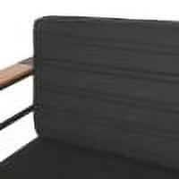 GDF Studio Hooven Outdoor Aluminum 4 Seater Chat Set with Fire Pit, Black, Natural, and Dark Gray