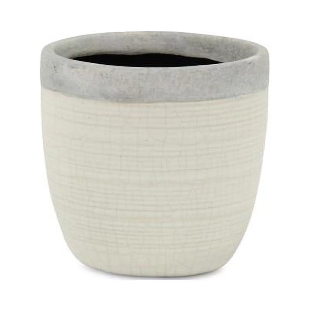 4.25 x 4 x 2.75 in. Mosaic Style Glazed Pot, White