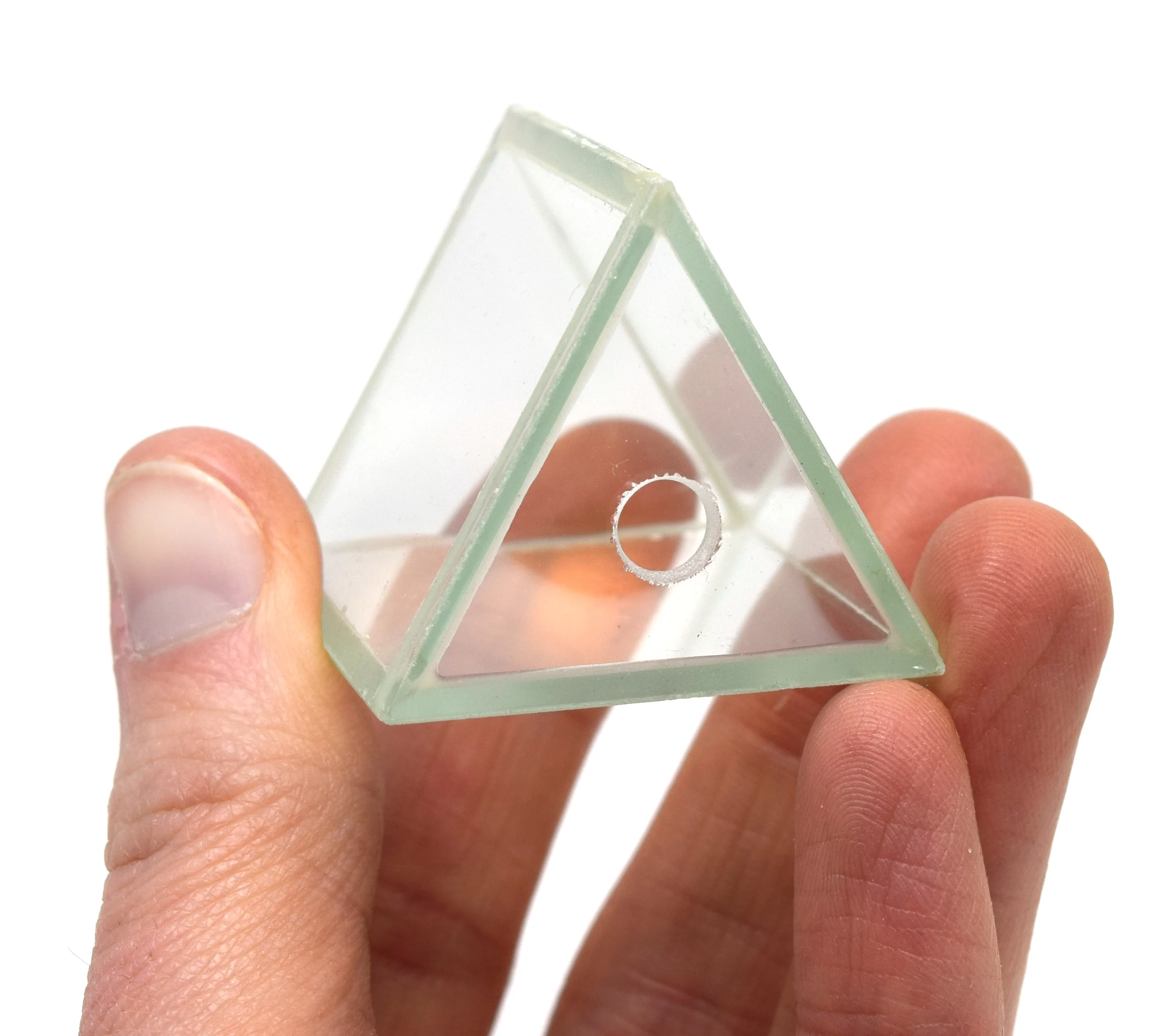 Hollow Glass Prism, with Stopper, Size 1.5