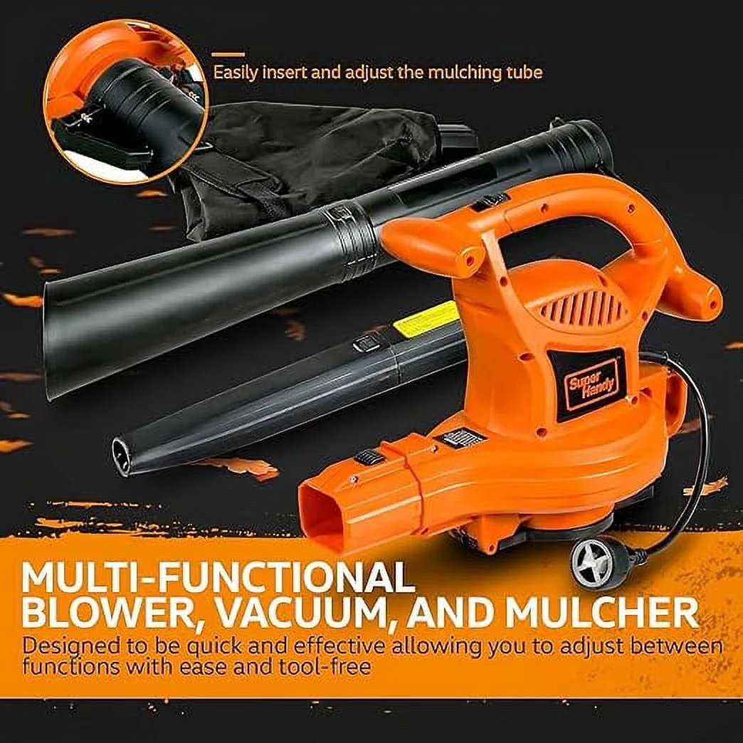 Pre-Owned SuperHandy 3 in 1 Leaf Blower, Vacuum and Mulcher Electric 120V - BLACK/ORANGE (Fair)