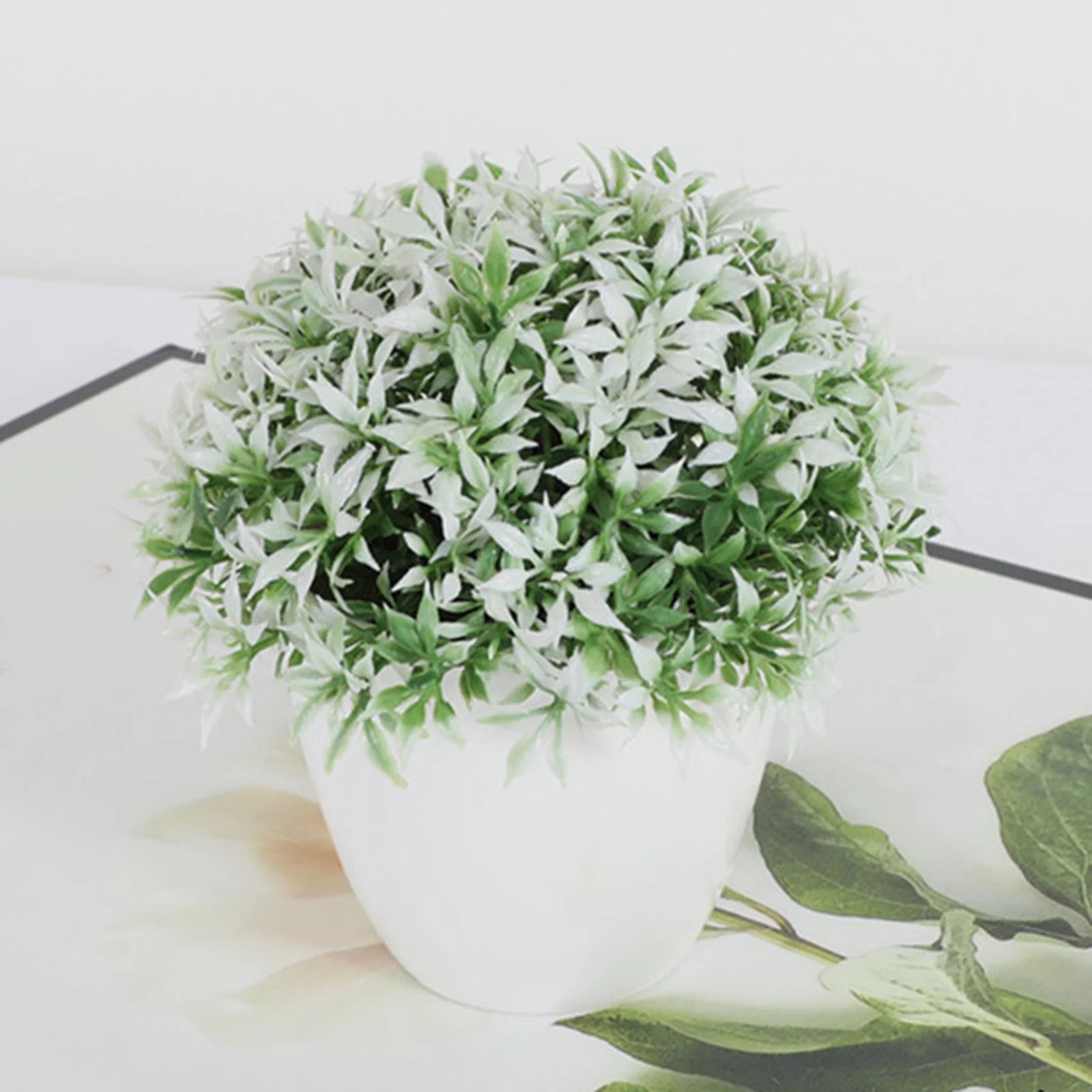 HALJEN Artificial Hanging Flowers for Outdoors Red Artificial Centerpiece in Pot Decorative Potted Topiary Shrubs for Office Home Indoor Room Decoration